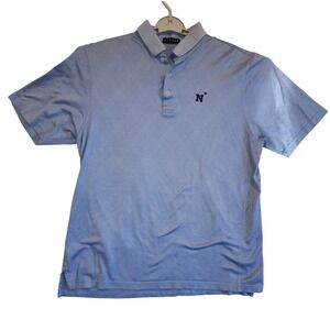 Divots Mens Blue Diamond Texture Polo Shirt Large Navy Logo Short Sleeve